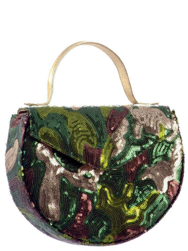 Geanta material paietat si piele  Liza Panait Liza Panait Online Boutique